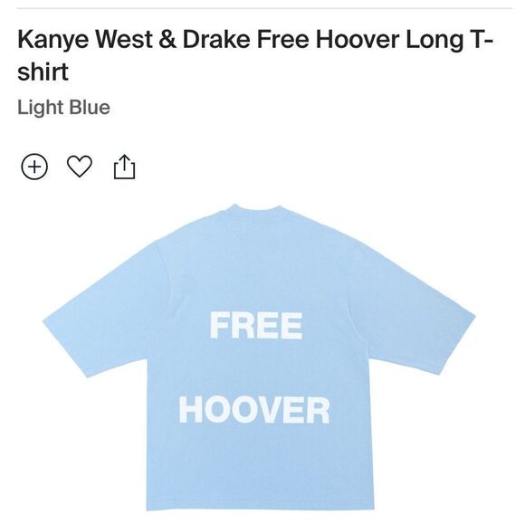 New Kanye West & Drake Free Hoover Long T-shirt Size Medium - Picture 1 of 7